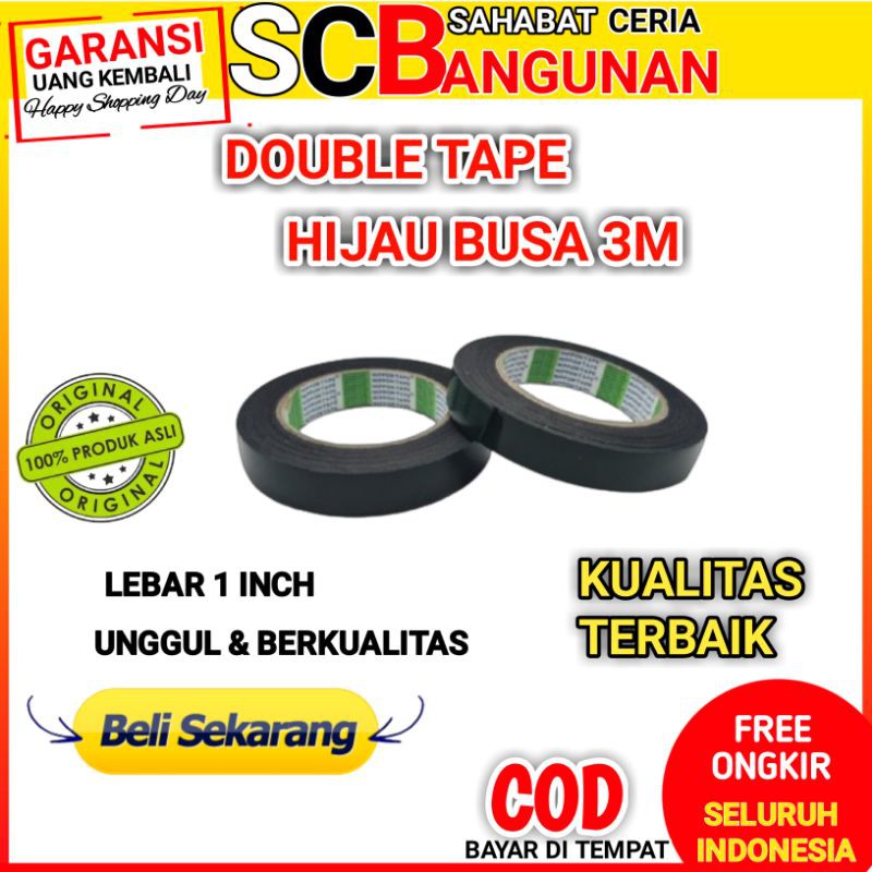 

Isolasi Solasi ban Double Tape Foam hijau 1 inch Nippon Tape Solasi