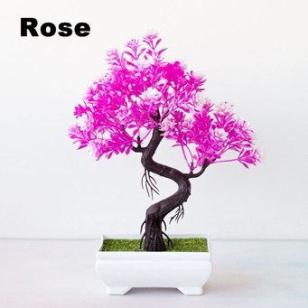 BG / COD / Ornamen Tanaman Pohon Bonsai Flower Pot Vas Bunga plastik Buatan Hias Dekorasi / PBP04-ROSE