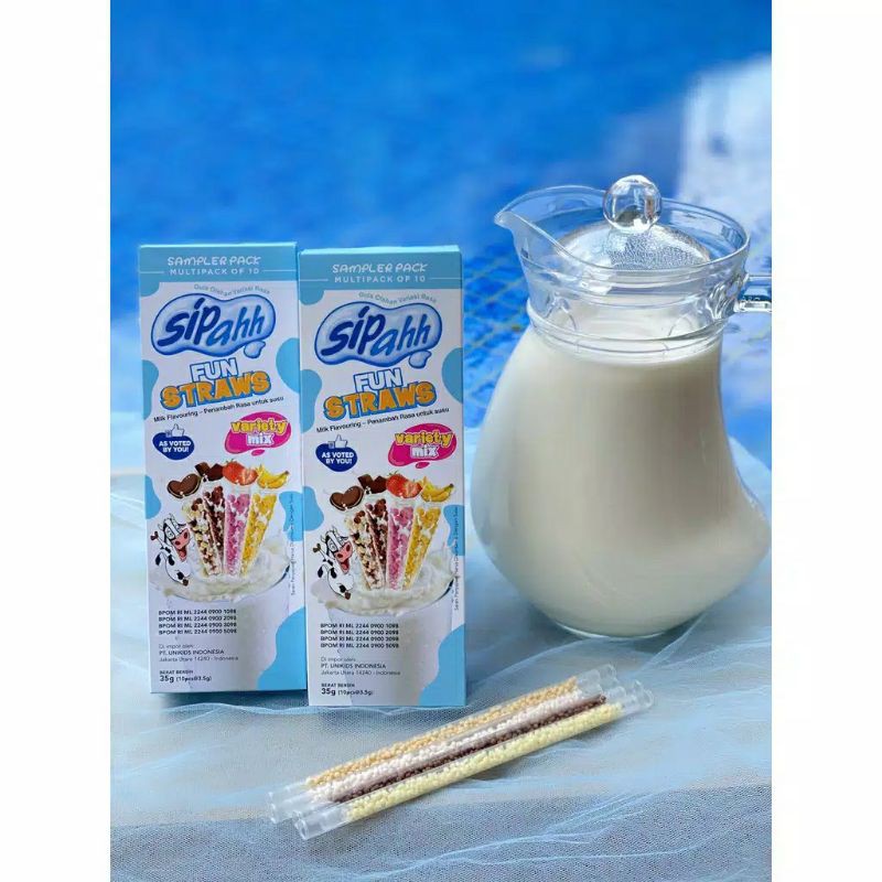 Sipahh Fun Straw pack 10's / sedotan susu unik pemberi rasa Sipah