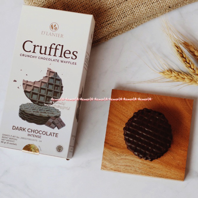 D'lanier Cruffles Crunchy 66gr Chocolate Waffles Salted Caramel Chocolate Dark Milk Caffe Latte Biskuit Wafel Krim Coklat Dlanier Krafel Crufles Kraffel
