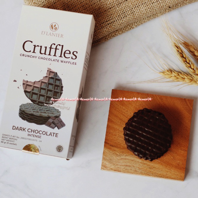 D'lanier Cruffles Crunchy 66gr Chocolate Waffles Salted Caramel Chocolate Dark Milk Caffe Latte Biskuit Wafel Krim Coklat Dlanier Krafel Crufles Kraffel