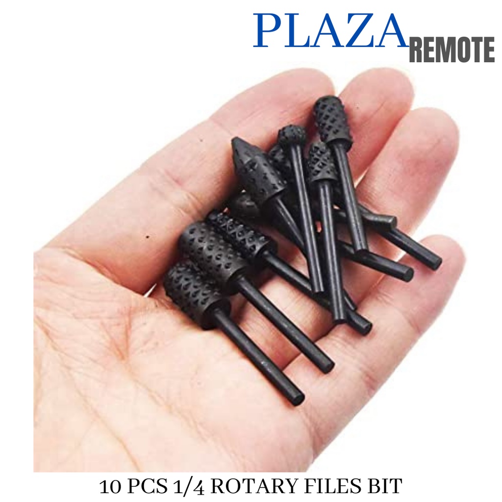 10 PC MATA BOR TUNNER UKIR KAYU ROTARY FILE SET RASP 6 MM ENGRAVING CARVING WOOD