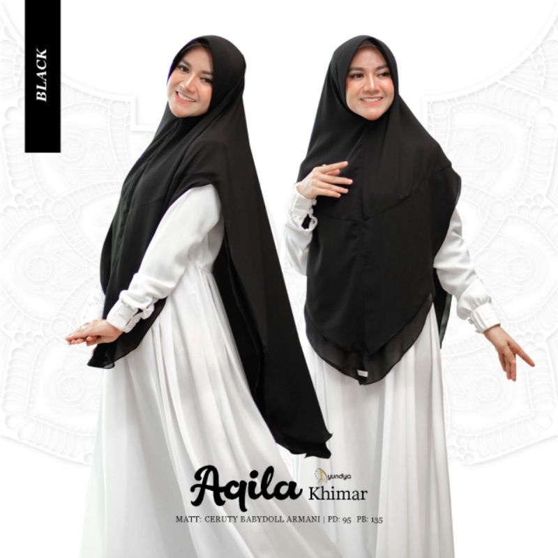 AQILA KHIMAR by.AYUNDYA/khimar jumbo/khimar ceruty babydoll/hihab syari/khimar 2layer