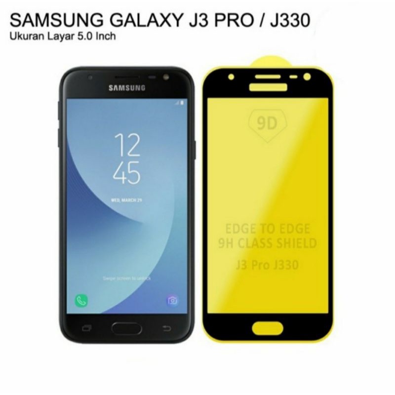 Samsung J3 Pro J3 2016 tempered glass anti gores kaca full lcd