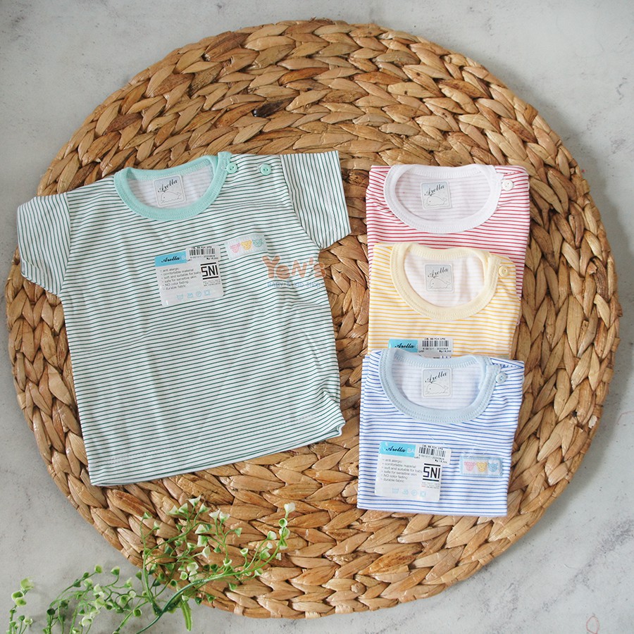 Arella Baju Oblong Bayi Tangan Pendek Motif Garis