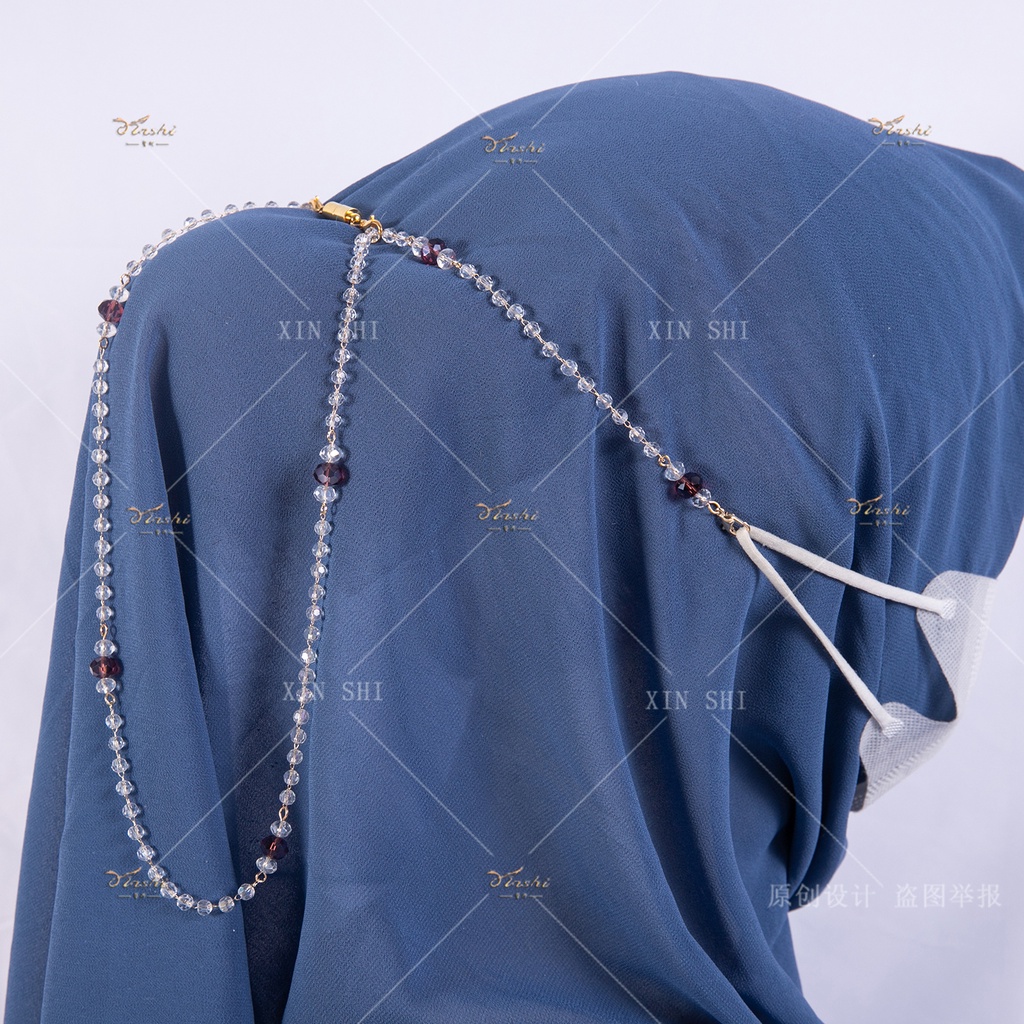 Xinshi-124 Rantai extender / extender Masker / Kacamata / Hijab Magnetik Hias Kristal Mutiara