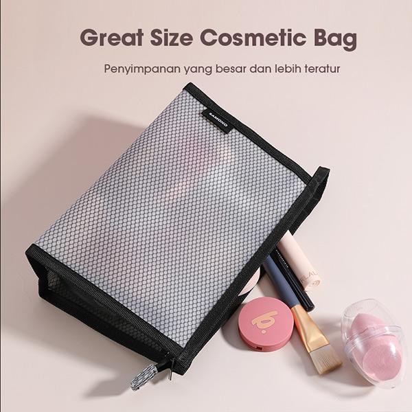 Pouch Kosmetik Portable SAMONO SMB003  Dompet Jaring Serbaguna Polos Tempat Organizer Anti Air Murah