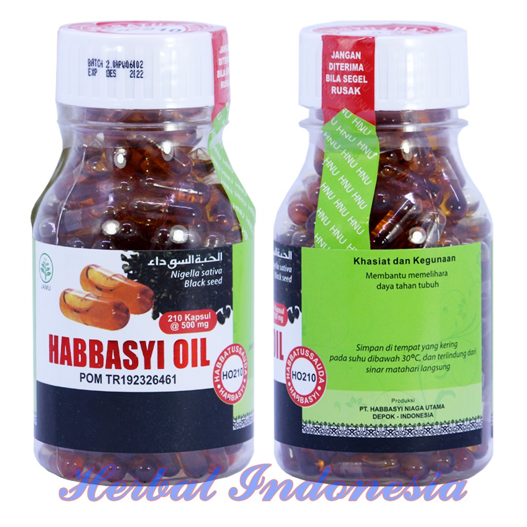 Habbasyi Oil Murni isi 210 Kapsul Habbatussauda