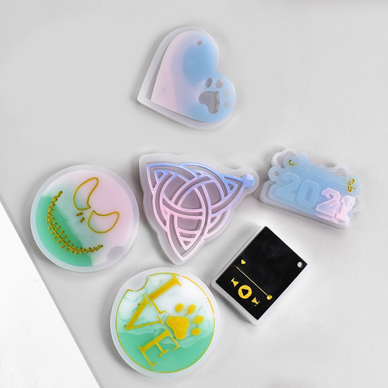 SIY  Super Glossy Keychain Crystal Epoxy Resin Mold Pendant Silicone Mould DIY Crafts Jewelry Necklace Making Tool