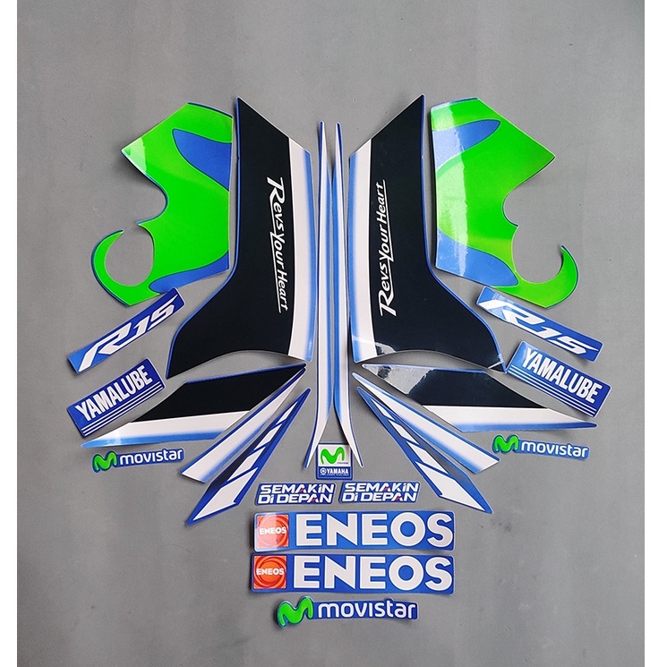 Stiker striping yamaha r15 movistar 2017 biru