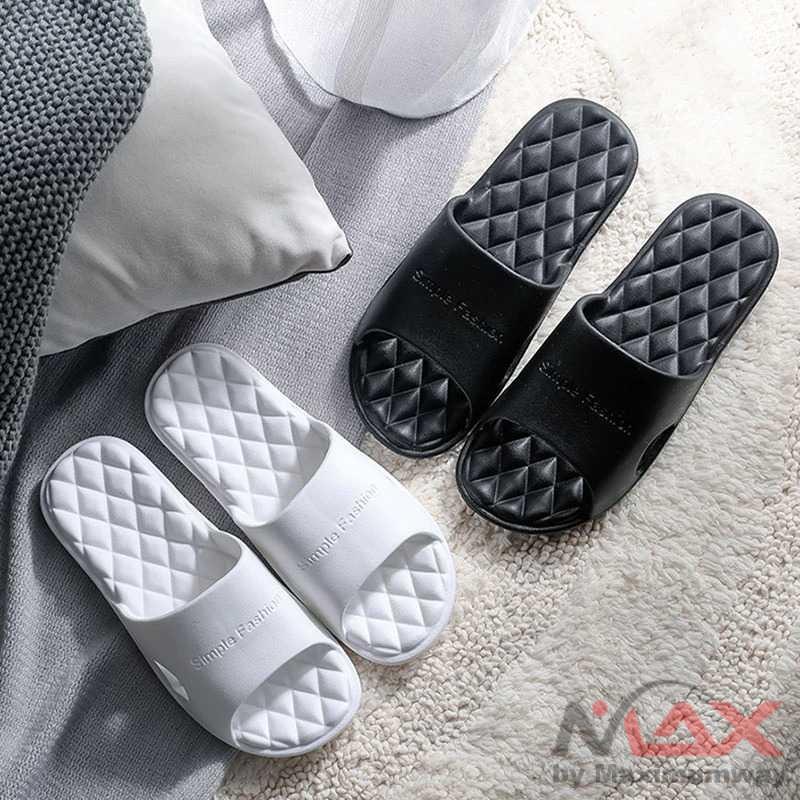 Sandal kamar mandi sendal rumah wanita pria unisex empuk kotak-kotak Anti Slip Slipper EVA Soft