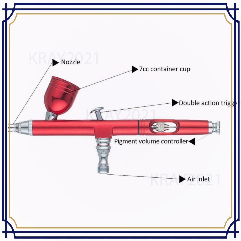 Air Compressor Airbrush Painting Art Spray Gun 0.3mm 7ml AK174