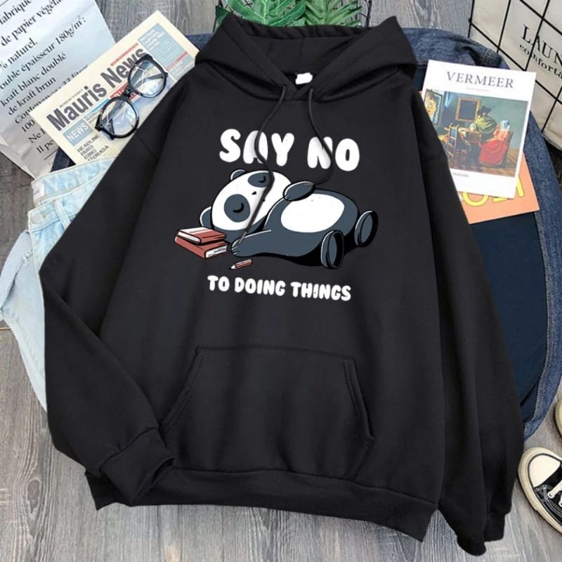 Say No hoddie sweater casual fashion remaja