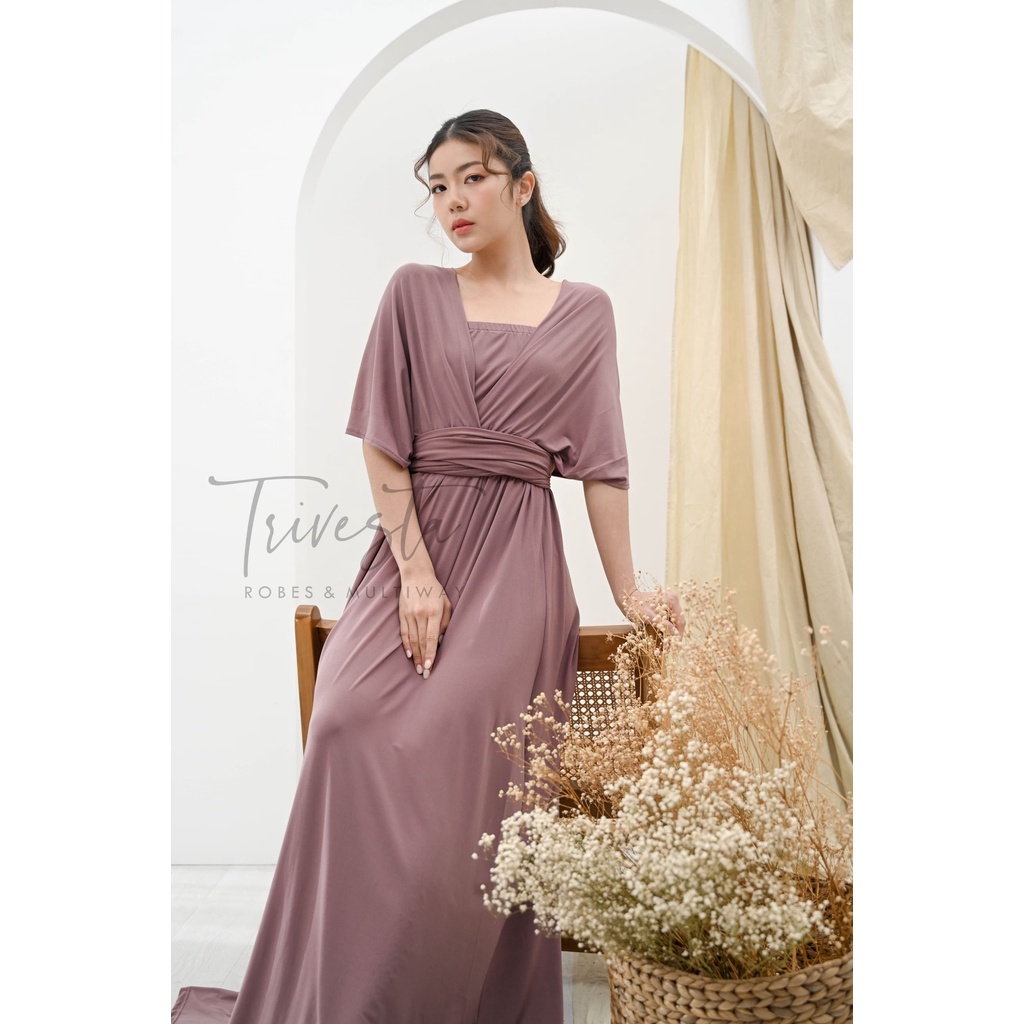 MAXI | Dark Plum  | MULTIWAY INFINITY CONVERTIBLE DRESS | FREE KEMBEN &amp; SPECIAL LONG SCRAFT