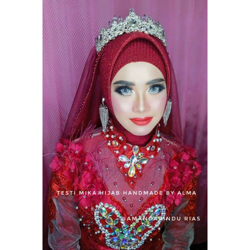 mika hijab mika pengantin hijab/hiasan kepala/hijab