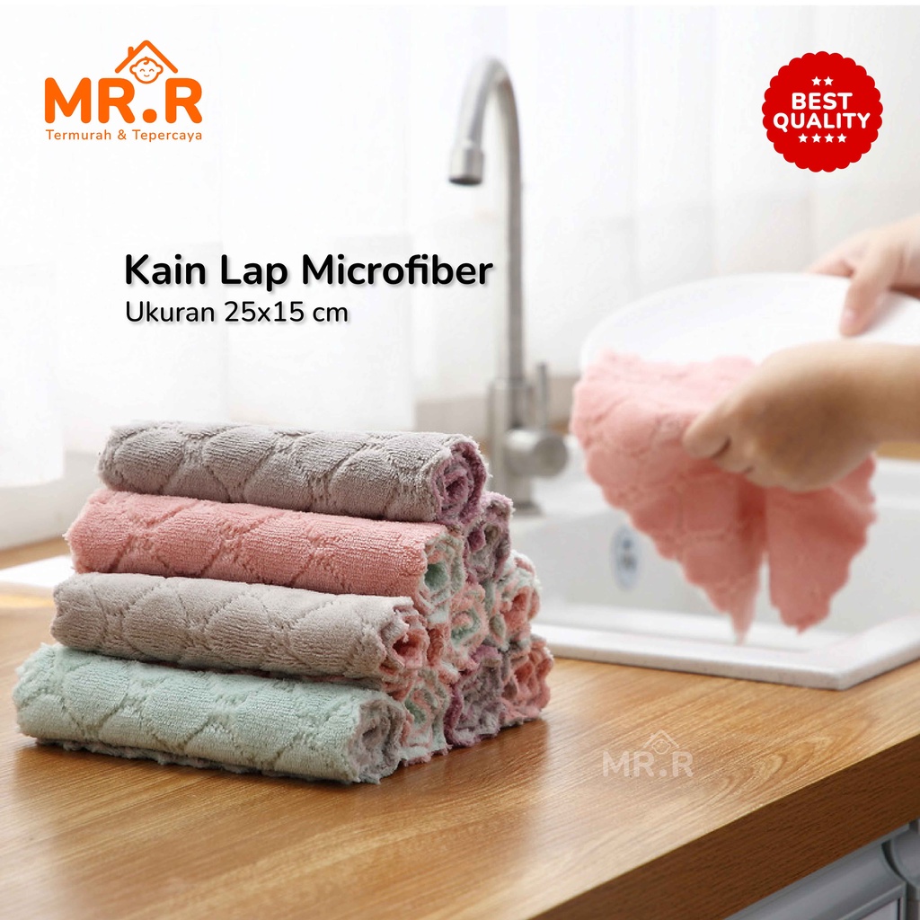 Kain Lap Microfiber Dapur Anti Minyak Lap Piring Kompor Serbet Dapur Serbaguna Lap Mikrofiber