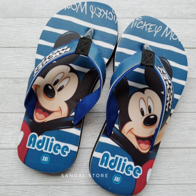 sandal custom nama anak karakter MICKEY MOUSE  Free Custom Suka Suka