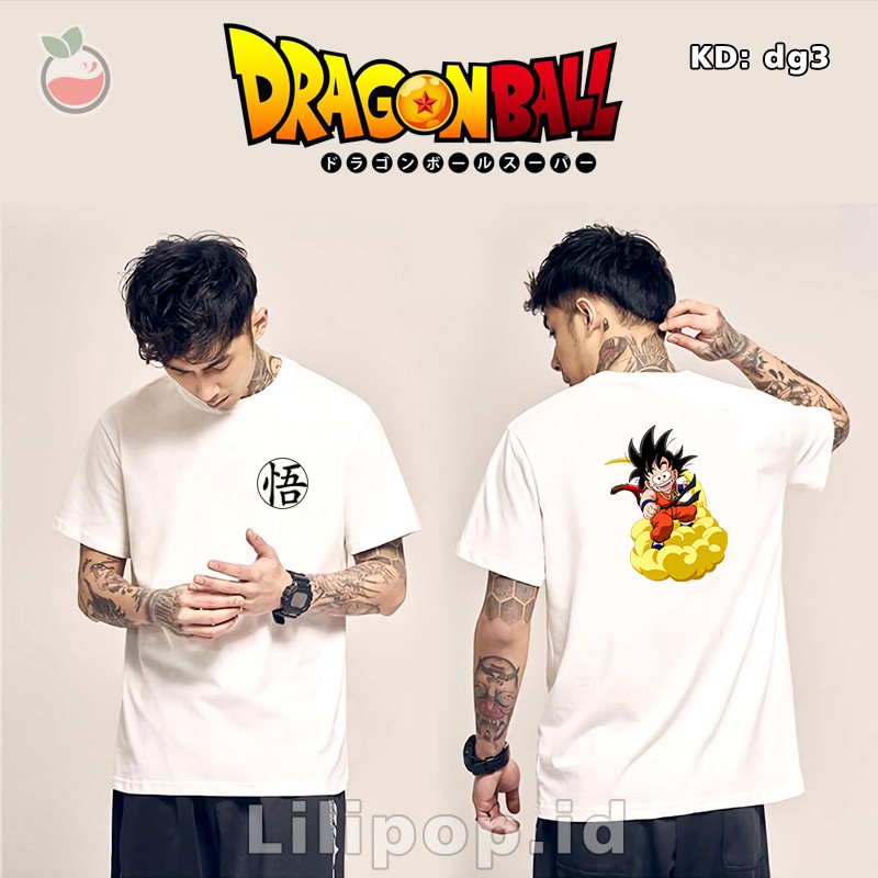 Kaos Tshirt  Pria Dragon Ball Baju Distro Basic Lengan Pendek Cowok Kasual Lilipop