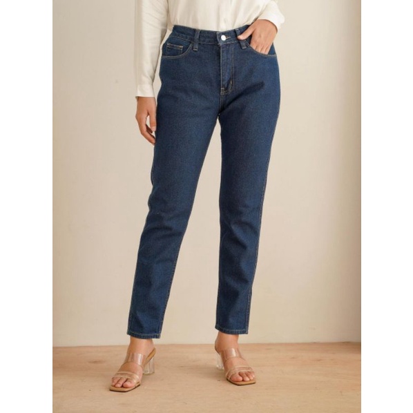 jeans brand geulis jumbo//jeans premium geulis//jeans bigsize dark blue