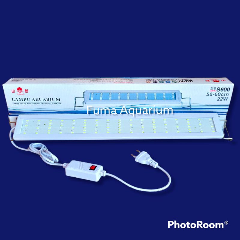 Lampu Led gantung Aquarium 6 baris YAMANO Seri S-600  super terang Akuarium Aquascape 22watt 60cm Nyala WRGB