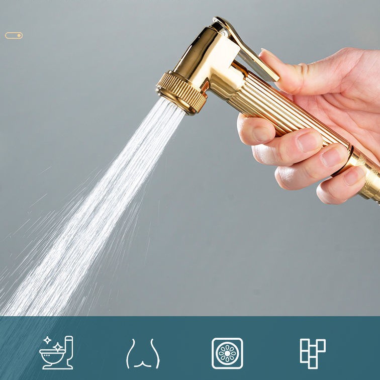 KERROGEE Shower Kamar Mandi Full Set Tembaga 4 Dalam 1 Shower Set Panas-Dingin Dengan Faucet /Emas Hitam Shower Mandi Set Dengan Bidet Sprayer  Nama