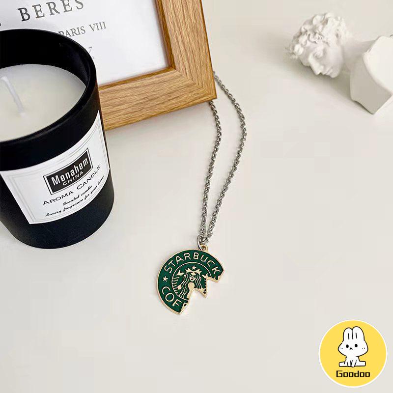 Kalung Rantai Dengan Liontin Starbucks Untuk Pria / Wanita -Doo