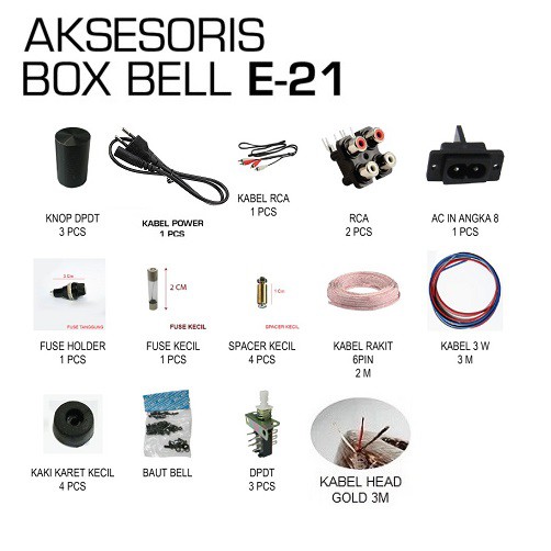 Aksesoris Box BELL E-21 E21 Perlengkapan Box Equalizer 20 Channel E-21