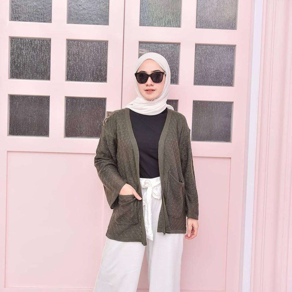 OHB_Dona Outher Rajut Wanita Atasan wanita Terbaru 2021 Kekinian Cardigan Selebgram Sweater Rajut