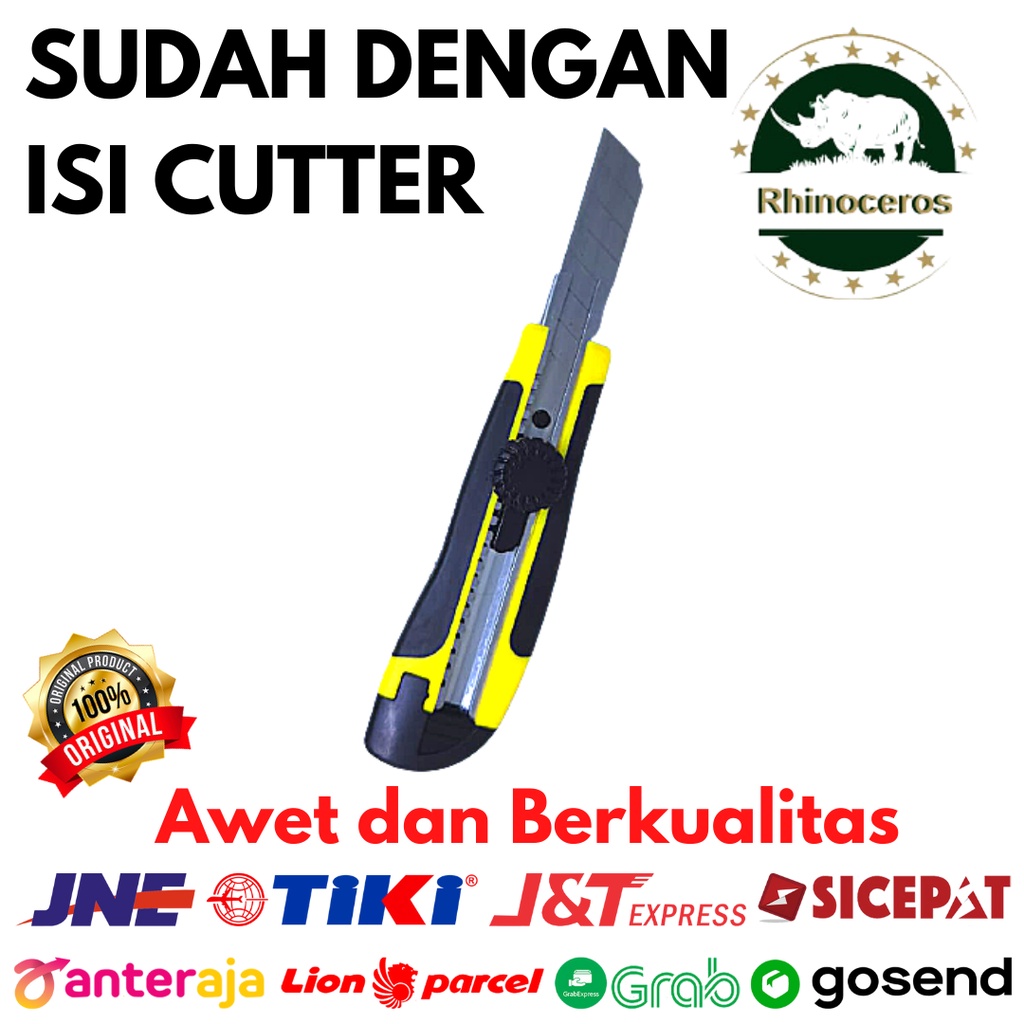 Cutter Knife Pisau Cutter Besar Pisau Pemotong Kertas Gagang Karet