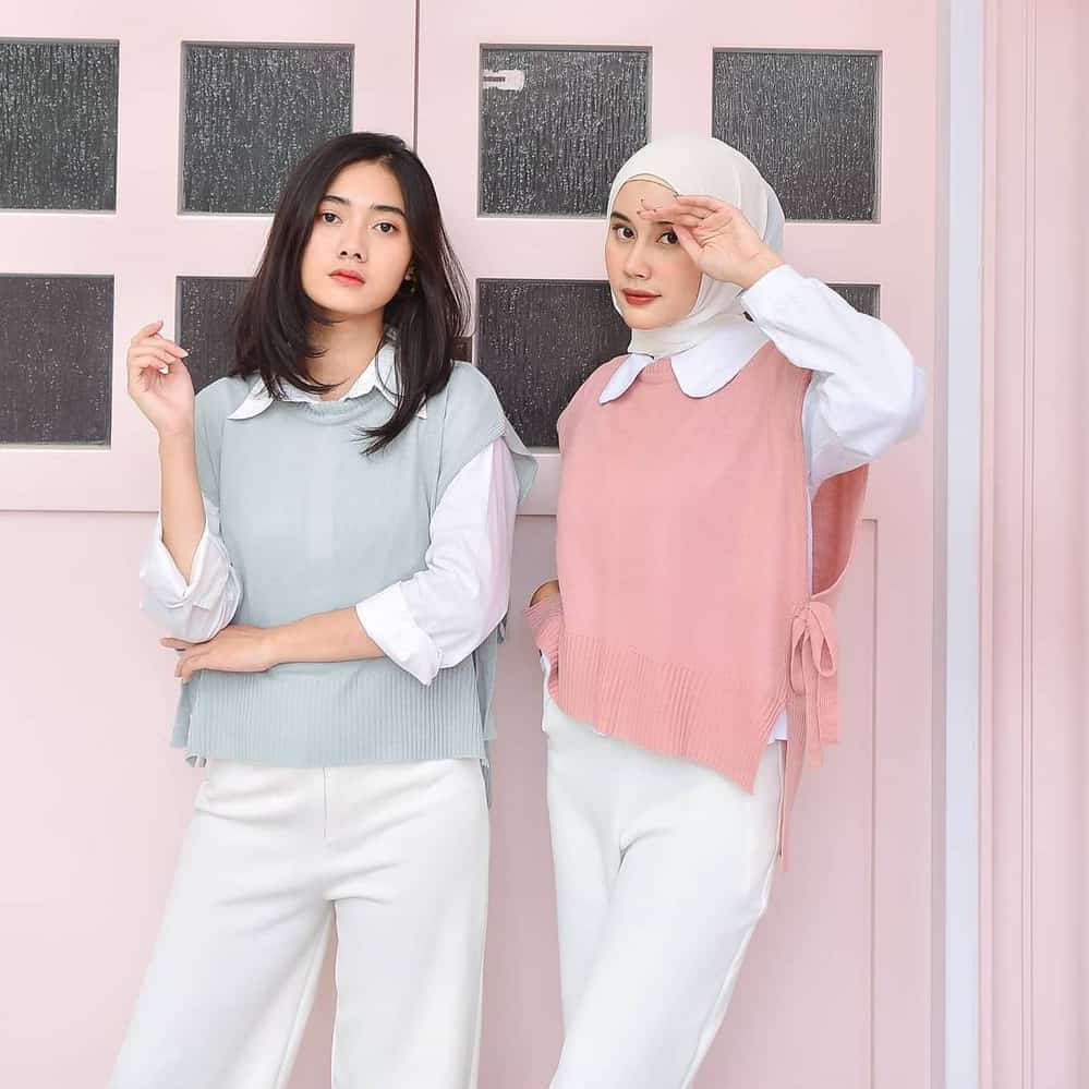 ROMPI RAJUT KANI VEST ROMPI BASIC RAJUT ROMPI VEST RAJUT VEST BASIC OUTERWEAR VEST ROMPI  Fashion Mu