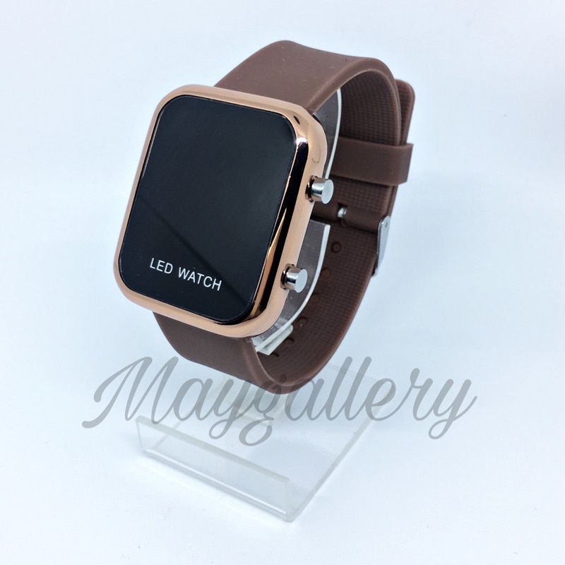 Jam Tangan Led Watch (Free Gift)-Coklat tua