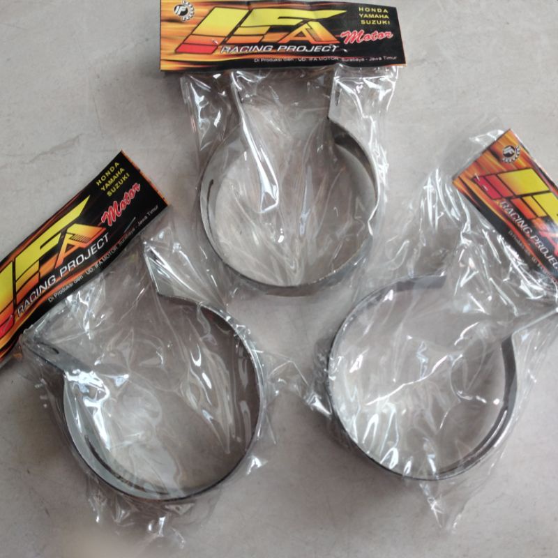 Klem knalpot racing 2tak crom 2,5 inch 7cm braket bracket gantungan tebal