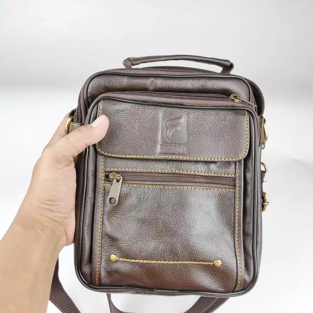 Tas Selempang Pria Kulit Asli Full Grain Model Moralist M.BAG01