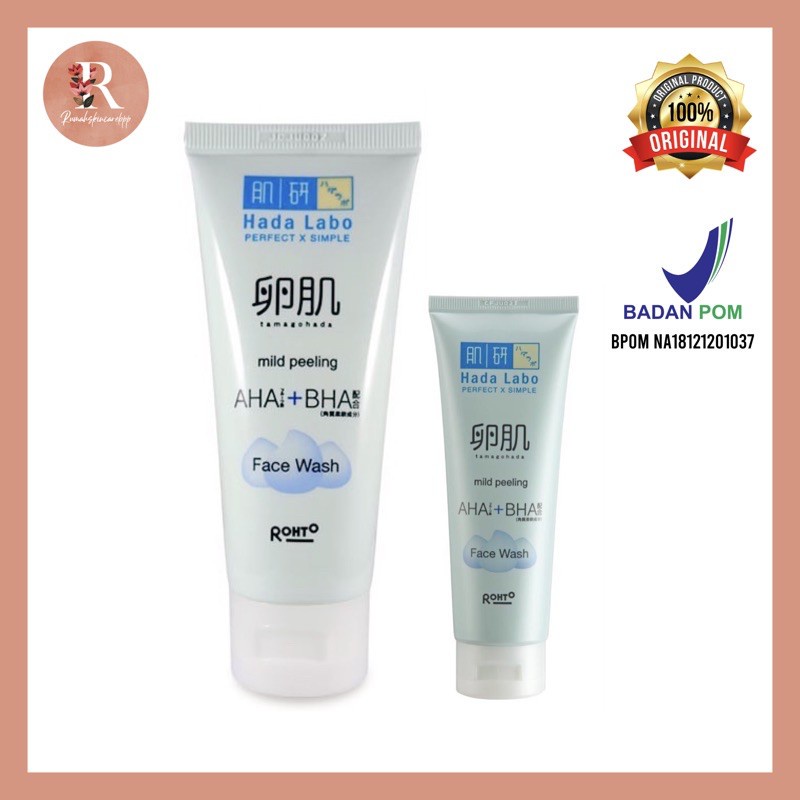 HADA LABO Tamagohada AHA+BHA Mild Peeling Face Wash 50 gr/100 gr