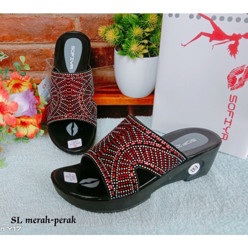 OBRAL wedges calbi merk star hogi hils 3cm dan hils 5cm/sandal cewek murah/wedges murah/wedges terlaris/sandal wedges cewek-Sofiya maron