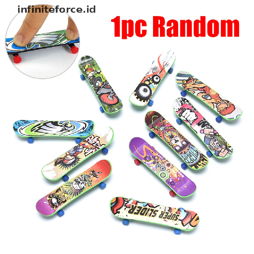 Infiniteforce.id 1pc Mainan Skateboard Jari Mini Bahan Plastik Untuk Anak Laki-Laki