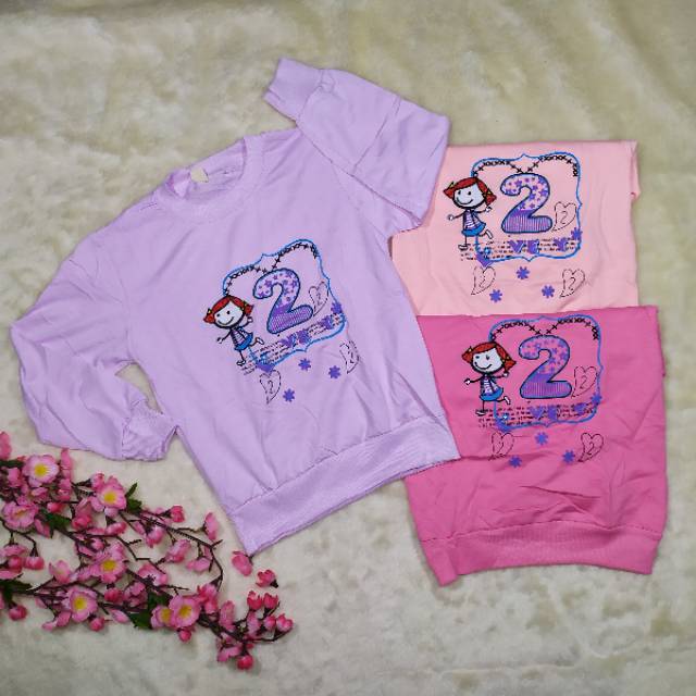 Ss#511 Baju Kaus Anak Perempuan size 0-4tahun / Sweater Anak / Baju Kaus Lengan Panjang