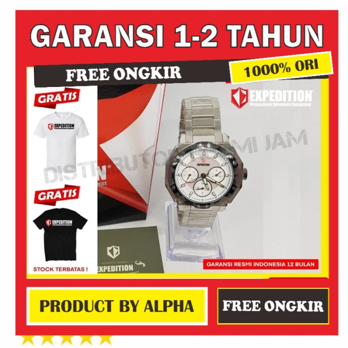 JAM TANGAN ORIGINAL EXPEDITION E6385B 6385B E6385 E 6385 SILVER GARANSI RESMI ORI WANITA CEWEK PEREM