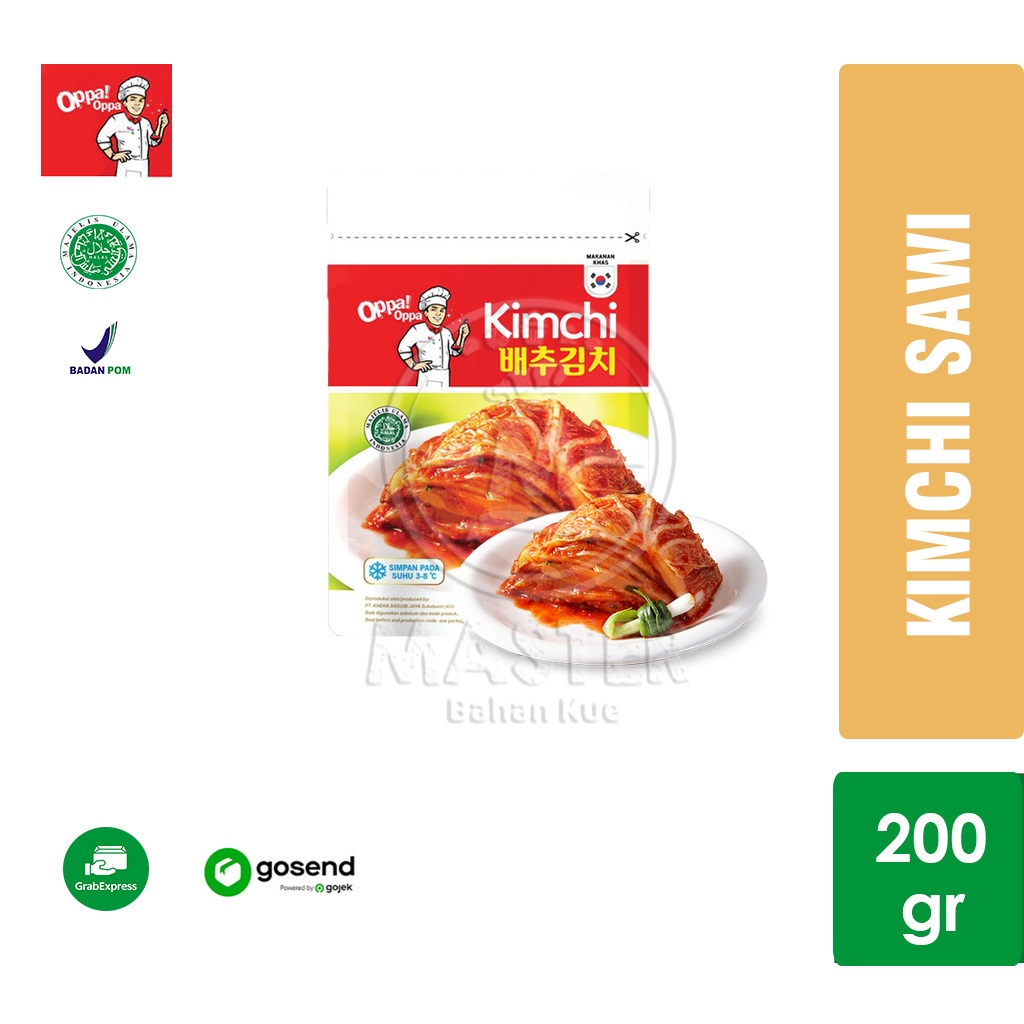 OPPA Kimchi Sawi Fresh / Jongga Kimchi Halal Korea Cut Cabbage / Kubis Slice [200 gr] KHUSUS INSTANT