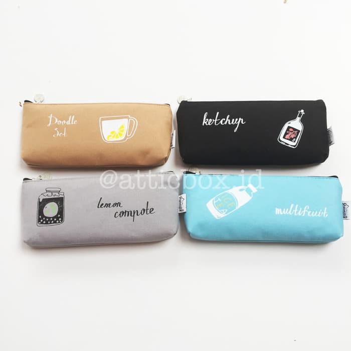 

Pencil Case Kotak Pensil Doodle Set - Hitam