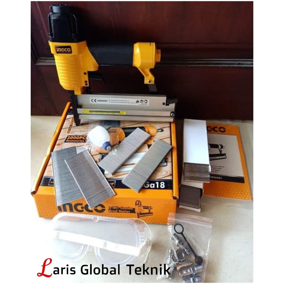 

Staples Paku Tembak Angin 2 in 1 Combo Air Brad Nailer INGCO ACN50401