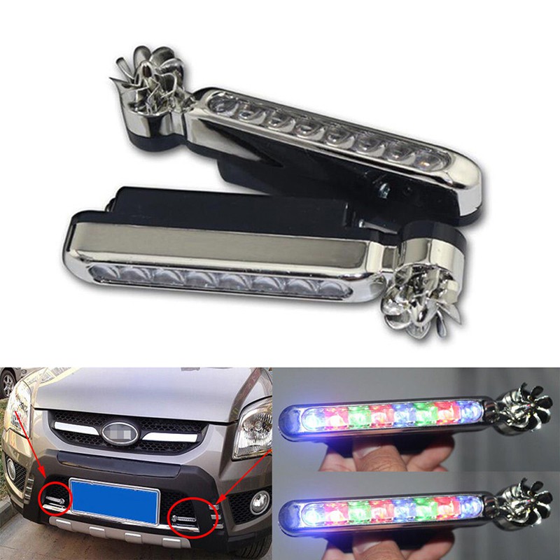 1Pc Lampu LED 8SMD Tenaga Angin untuk DRL / Fog Lamp Mobil, shakang