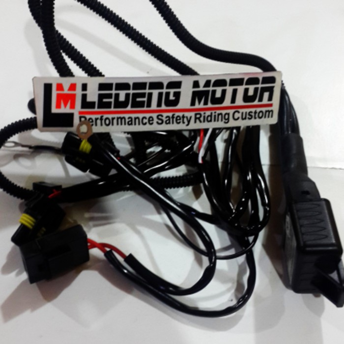 Kabel Set HID Mobil Relay Booster H4 Cabang 2 Hi Low Jauh Dekat