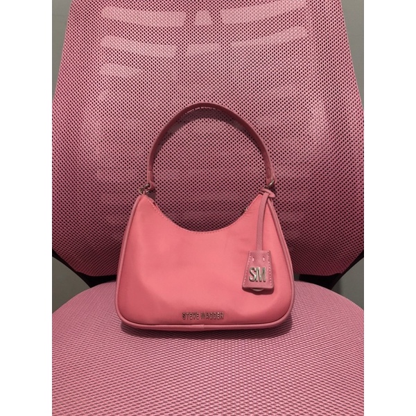 Steve Madden Preloved Original Pink Shoulder Bag Satin and Nylon Like New