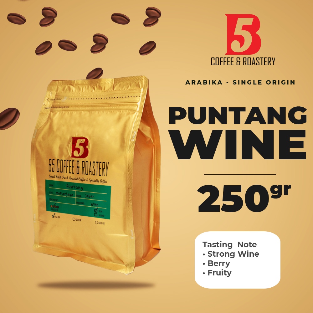 

Kopi Arabika Puntang Wine | Medium Roast 250 gr | B5 Coffee