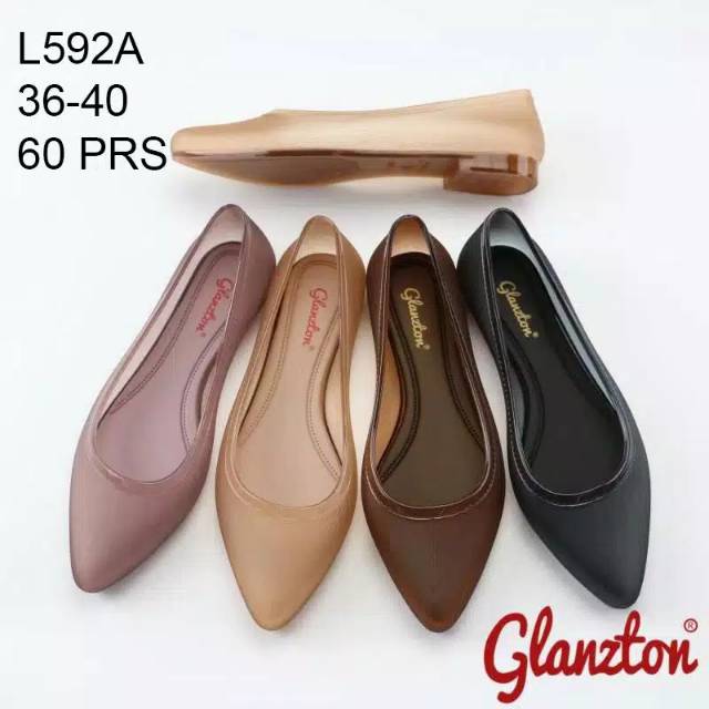L592 Sepatu Jelly Flat Mika impor Glanzton