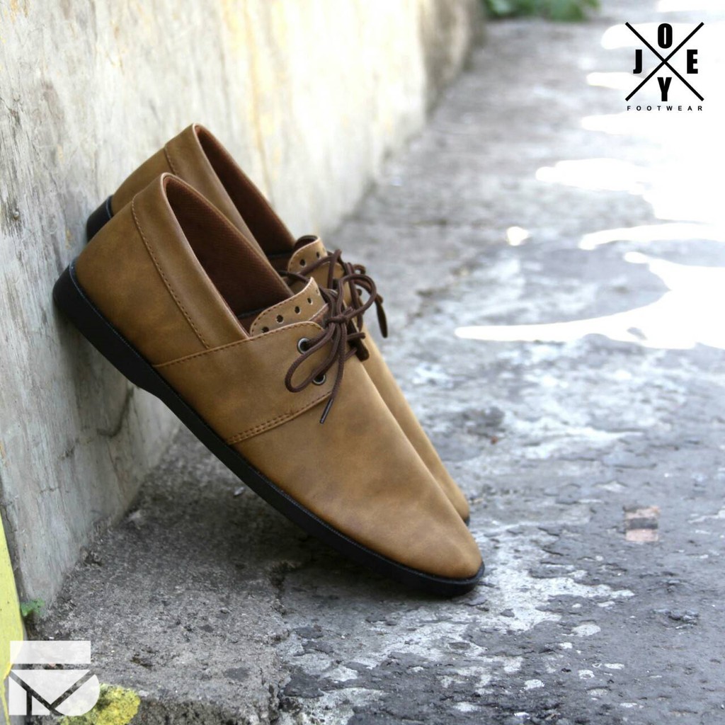 Born Brown | Sepatu Pantofel Santai Kasual Kerja Kuliah Pria Cowok Men Laces Ori | FORIND x Joey