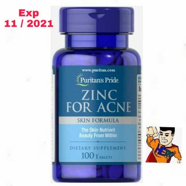 Jual Puritan Zinc for Acne Mengatasi Jerawat 100 tablet Indonesia