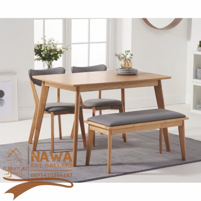Set kursi makan bangku makan terbaru kayu jati