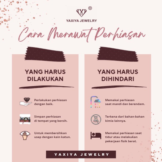 Yaxiya Anting Wanita Klip Jepit  Diamond Full Mata Perhiasan Lapis Emas 18k 285-3